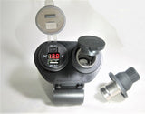 Dual Motorcycle Handlebar USB Charger Red Voltmeter Lighter No Power On Off Switch  #SVUR/B/CTD/Splg//pba/TMNT// 2sbpn