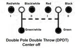 Double Pole Double Throw (DPDT) Rocker Switch Center Off Toggle Action Double 12 Volt Round Black #swblk6