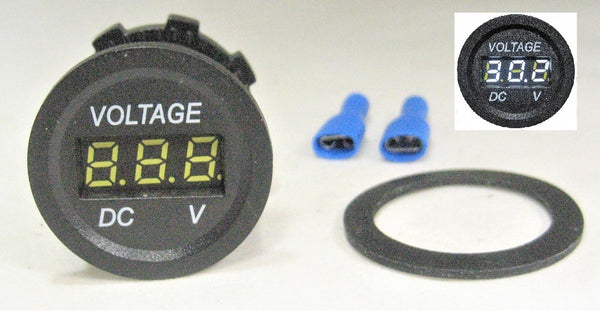 High Voltage Voltmeter To 60V: 12V, 24V, 36V, 48V, 60V, DC White LED Voltmeter Digital Battery Monitor Minder Panel Mount #VMW60#