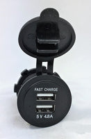 Double USB 4.8 Amp Chargers Panel Plug Jack Mount Marine 12V Outlet With Wires. #ycn8/cp/cpb\/tplt/4#